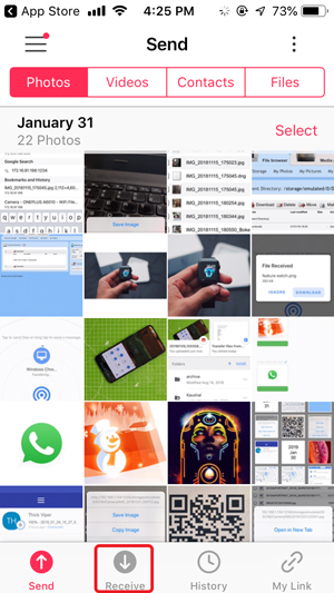 Transfer Files From Android to iPhone Without SHAREit- Receive iOS