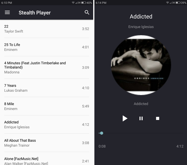 Android Apps For WhatsApp- stealth audio player