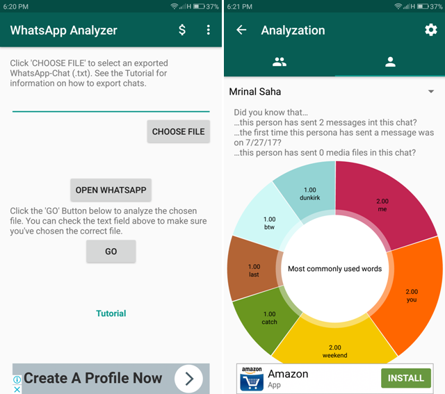 Android Apps For WhatsApp- analyzer