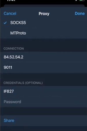 proxy settings on telegram