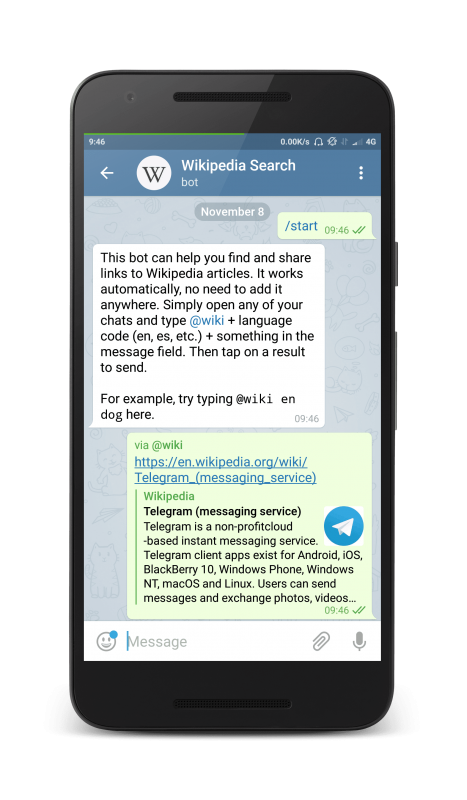 top telegram bots - wikibot