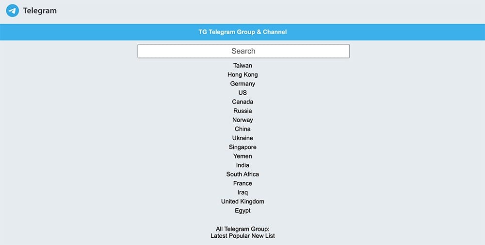 Telegram群組搜索 - Tg-me