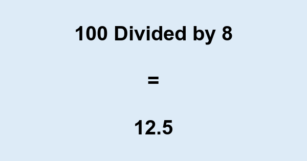 What is 100 8 as a percentage