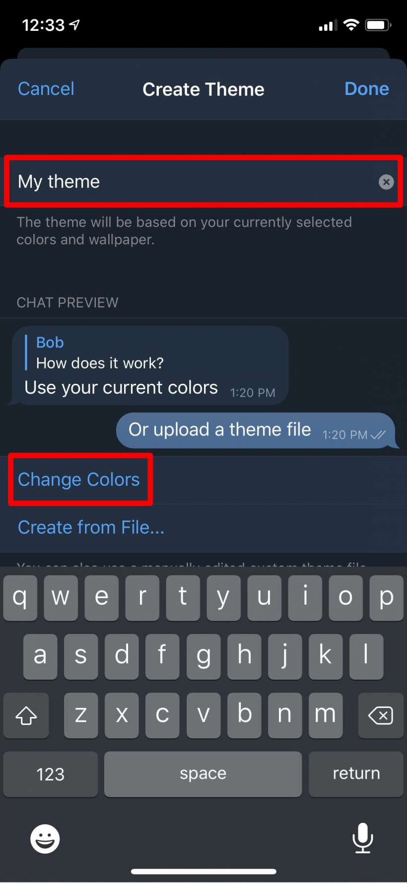 How to create a custom theme for Telegram on iPhone and iPad.